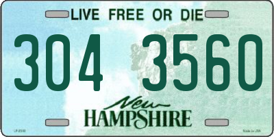 NH license plate 3043560