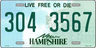 NH license plate 3043567