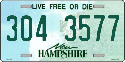 NH license plate 3043577