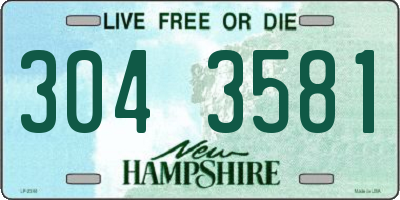 NH license plate 3043581