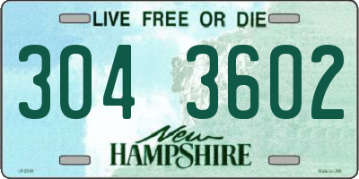 NH license plate 3043602