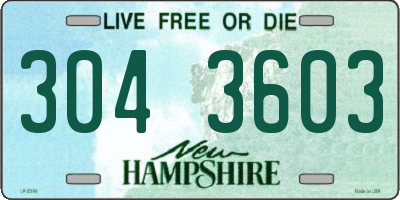NH license plate 3043603