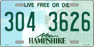NH license plate 3043626