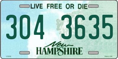 NH license plate 3043635