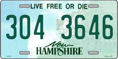 NH license plate 3043646