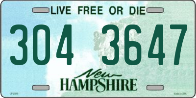 NH license plate 3043647
