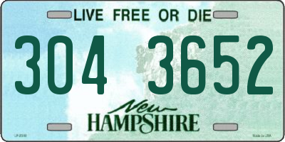 NH license plate 3043652
