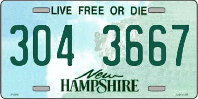 NH license plate 3043667