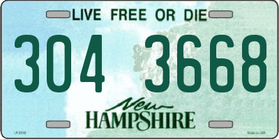NH license plate 3043668