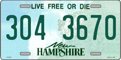 NH license plate 3043670