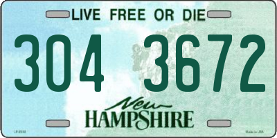 NH license plate 3043672