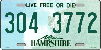 NH license plate 3043772