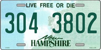 NH license plate 3043802