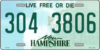 NH license plate 3043806