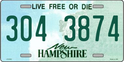 NH license plate 3043874