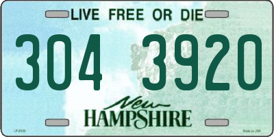 NH license plate 3043920