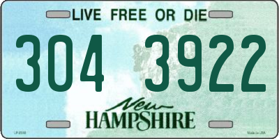 NH license plate 3043922