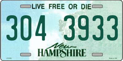 NH license plate 3043933