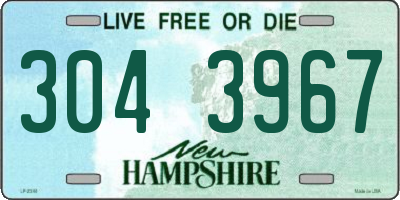 NH license plate 3043967