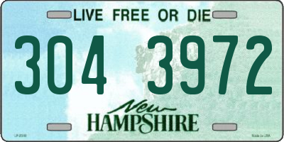 NH license plate 3043972