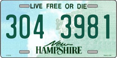 NH license plate 3043981