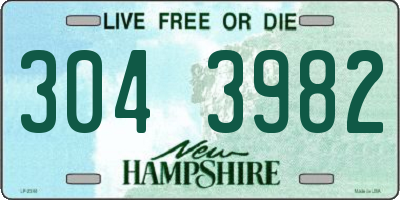 NH license plate 3043982