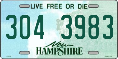 NH license plate 3043983