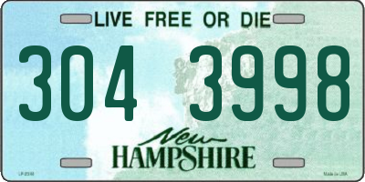 NH license plate 3043998