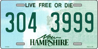 NH license plate 3043999
