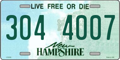 NH license plate 3044007