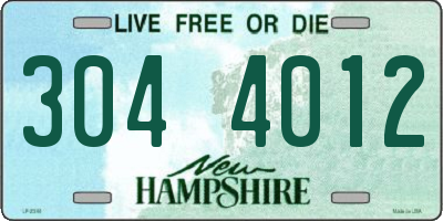 NH license plate 3044012