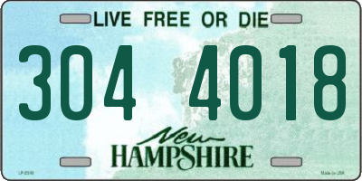 NH license plate 3044018
