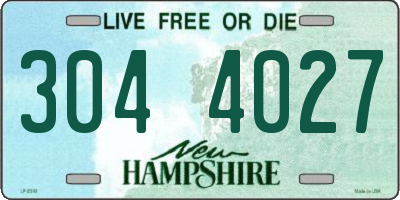 NH license plate 3044027
