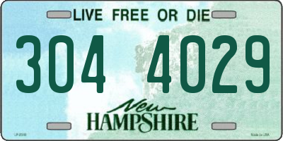 NH license plate 3044029