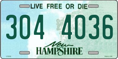 NH license plate 3044036