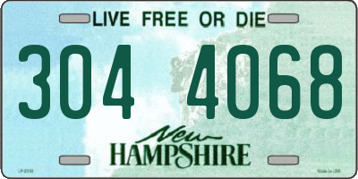 NH license plate 3044068