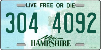 NH license plate 3044092