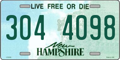 NH license plate 3044098