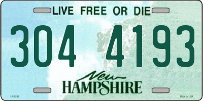 NH license plate 3044193