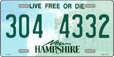 NH license plate 3044332