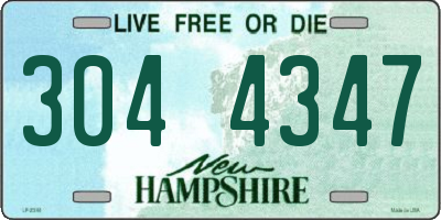 NH license plate 3044347