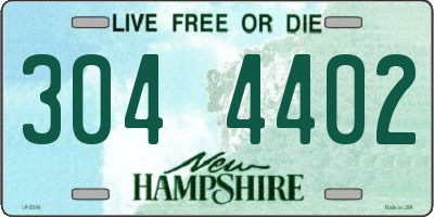 NH license plate 3044402