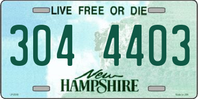 NH license plate 3044403