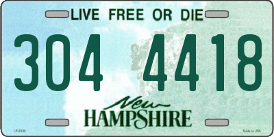 NH license plate 3044418