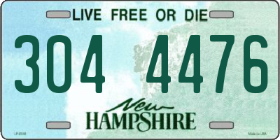NH license plate 3044476