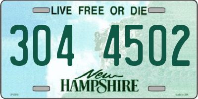 NH license plate 3044502
