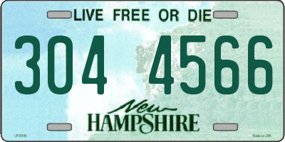 NH license plate 3044566