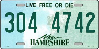 NH license plate 3044742