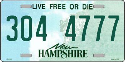 NH license plate 3044777