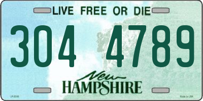 NH license plate 3044789